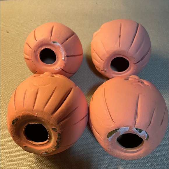 Set of 4 Ceramic Pumpkin Heads Halloween Decorations, 4” Tall - Picture 7 of 7